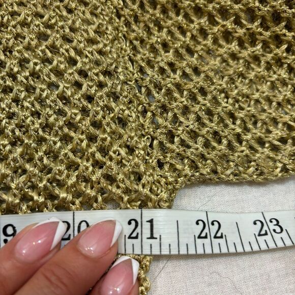 Vintage 1980’s Ladies The Works Saks Fifth Ave Gold Sheer Mesh Tunic Cover Up M - Picture 10 of 10